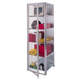Storage Wire Locker and Visibility Cabinet allows for visibility without sacrificing circulation.